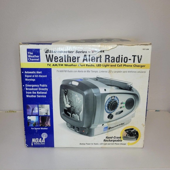 Vector Stormtracker Weather Alert Radio TV Led Light Phone Charger Exc Cond - Picture 5 of 16